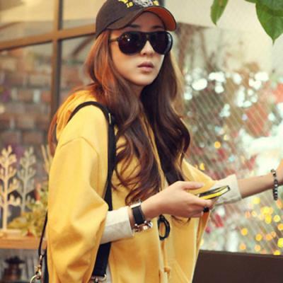 韩版连帽套头罩衫卫衣两件套 春秋宽松卫衣外套女